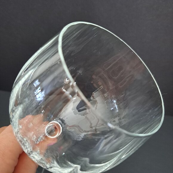 Crate & Barrel Natalie Water Goblet 7.5" Optic Bowl Blown Glass 2001 Vintage - Picture 6 of 7